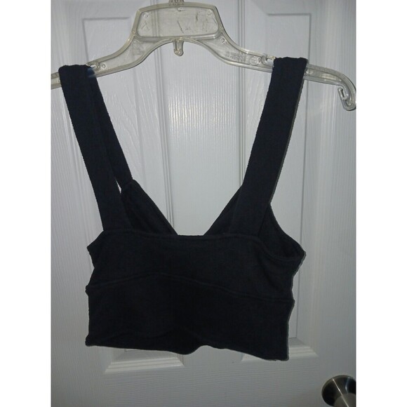 MADEWELL Women's Crop Tank Top Large Black Cutout Knot-Front Cotton NJ776 Sp23 - Picture 6 of 8